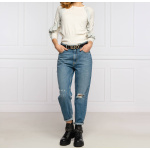 Liu-Jo-Pulover-tricotat-fin-Alb-cu-argintiu-Masura-S-CF0182-1