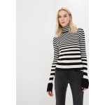 Liu-Jo-Pulover-tricotat-fin-cu-guler-inalt-Alb-cu-negru-Masura-S-C68113-1