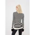 Liu-Jo-Pulover-tricotat-fin-cu-guler-inalt-Alb-cu-negru-Masura-S-C68113-1